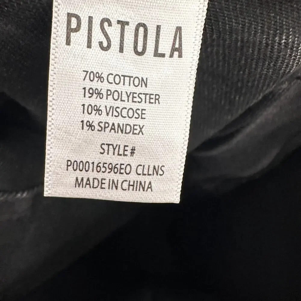 PISTOLA NWT Penny Utility High Rise Wide Leg Black Denim in Collins // 24